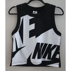 Nike FN2256-010 Women's Sz XS Black/White NSW Air Mesh Tank Top